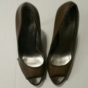 Guess Peep toe Stiletto heels w/buckle accent